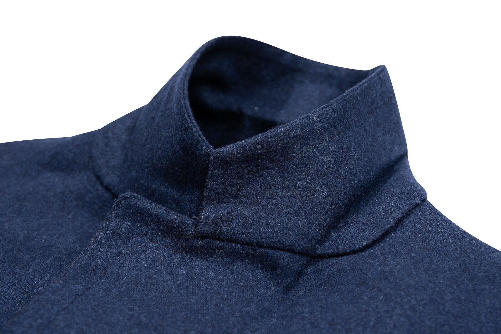 $1900 EIDOS by ISAIA NAPOLI Blue Overcoat Double Stitched Wool 38 US / 48 EU