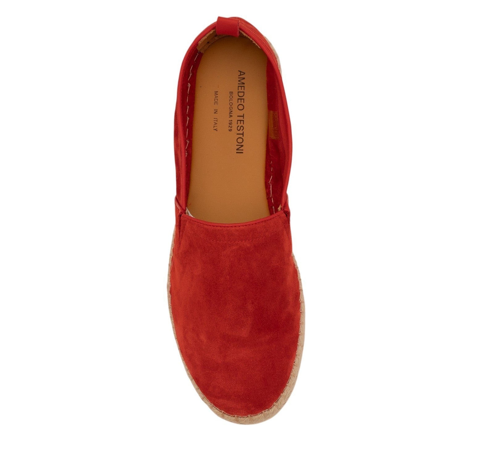 $750 TESTONI "Capri" Espadrillas Shoes Unlined Suede Cherry - Made in Italy