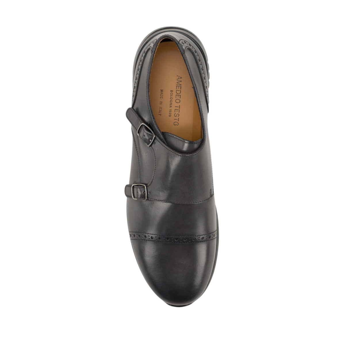 1100$ TESTONI Riace Double Monk Shoes Burnished Calf Taupe 8 UK / 9 US / 42 IT