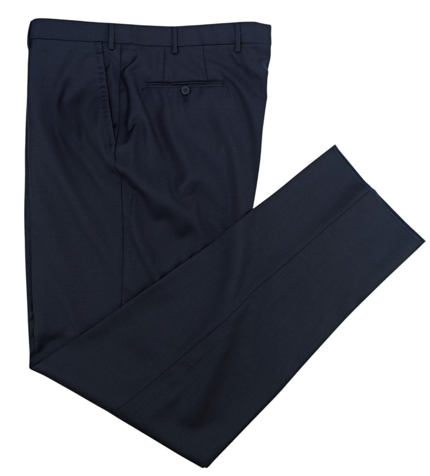 $7120 ISAIA "Capri" Aquaspider Blue Midnight Solid Hand-Sewn Suit Wool 7R