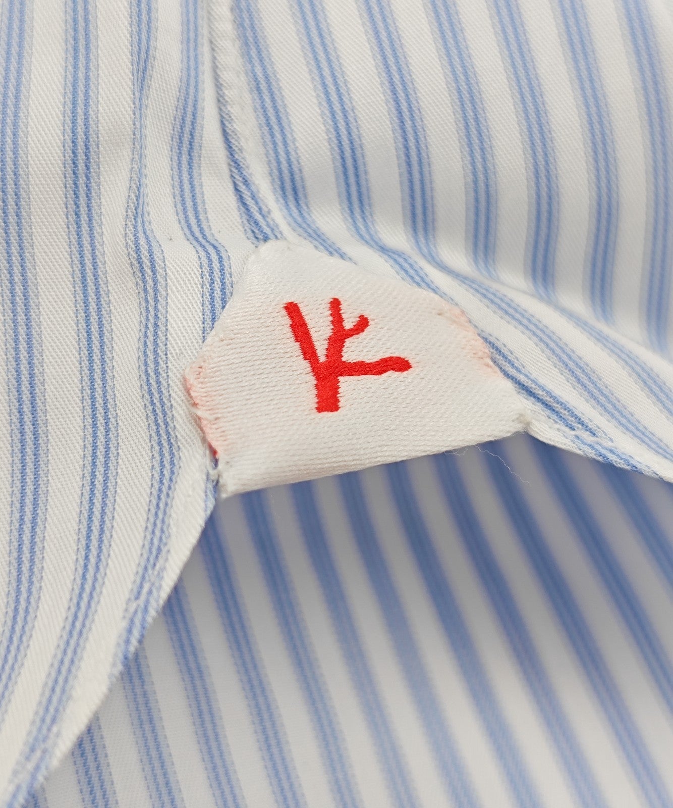 730$ ISAIA NAPOLI "Mix" Dress Shirt Light Blue Striped Fine Cotton 16 - 41