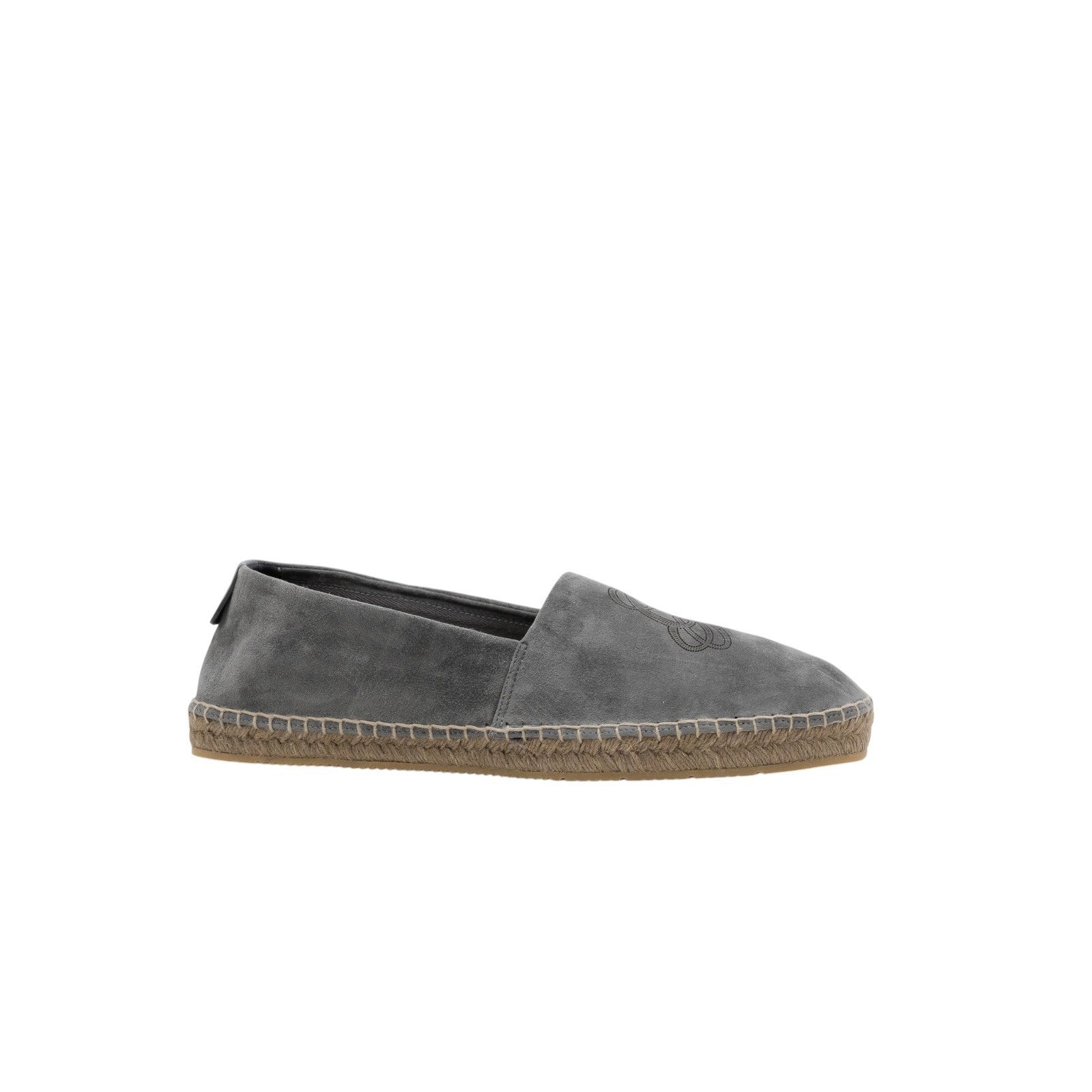 600$ GIORGIO ARMANI Espadrillas Shoes Gray Leather "LOGO" 10 UK / 11 US / 44 IT