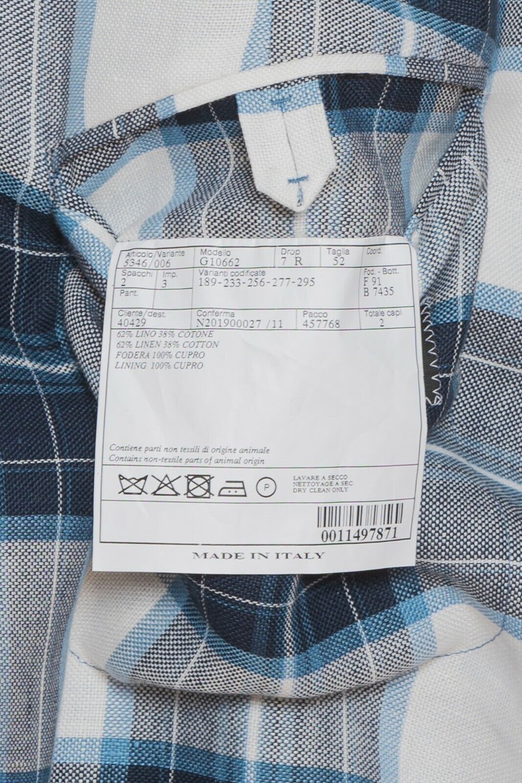 2150$ BELVEST Double Breasted Jacket Linen Cotton 42US / 52US  7R JACKETINTHEBOX