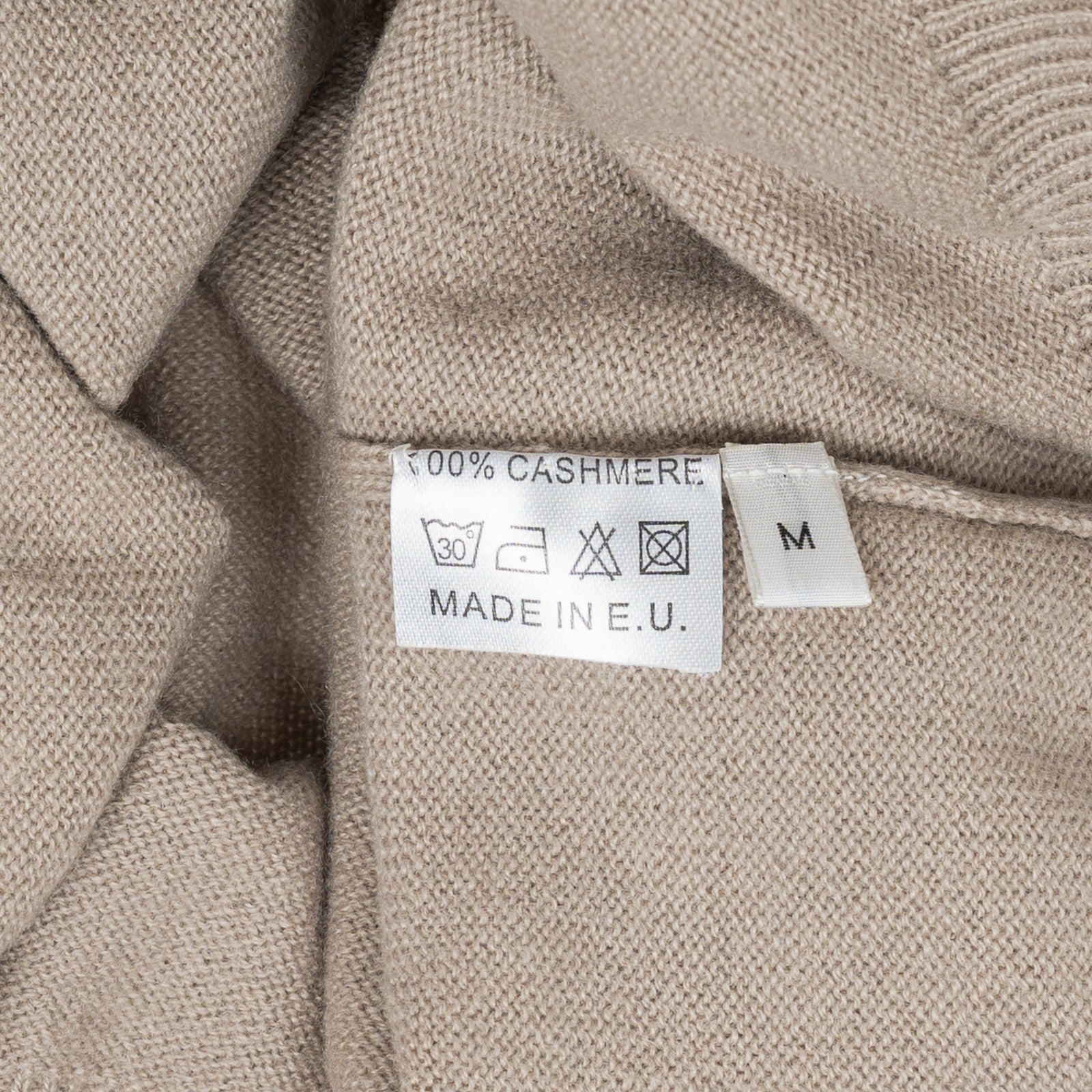 750$ RUBINACCI NAPOLI Beige Sweater Crewneck 100% Soft Cashmere Size M