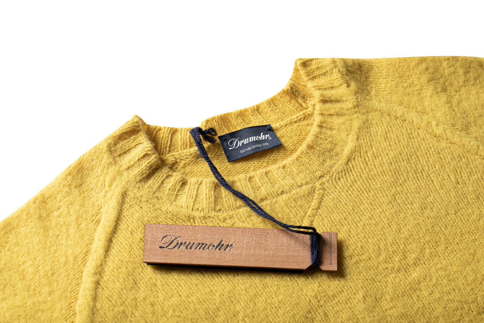 Italian Luxury Knitwear DRUMOHR Sweater Geelong Lambswool Yellow 38 US / 48 EU