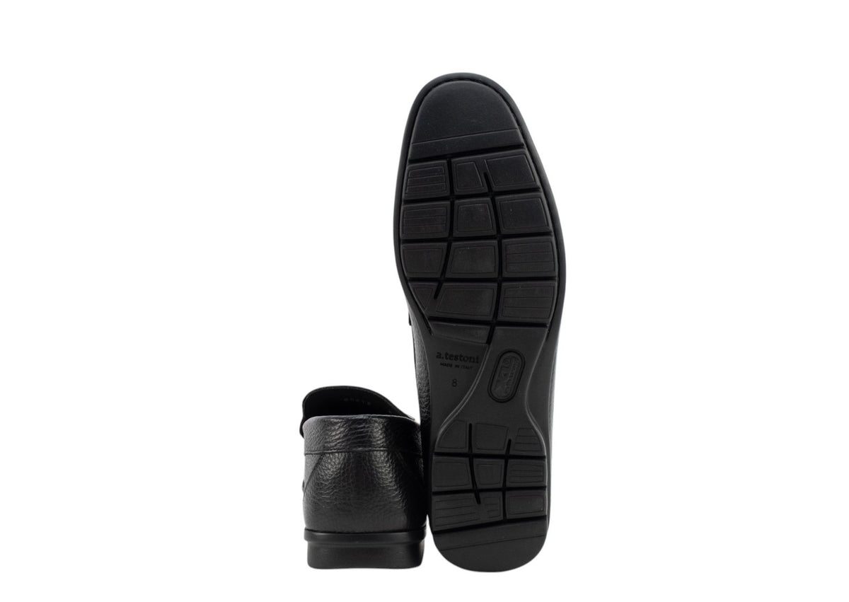 1200$ TESTONI Mocs Black Driver Loafer Printed York Cakf Metal 8 UK 9 US 42 IT