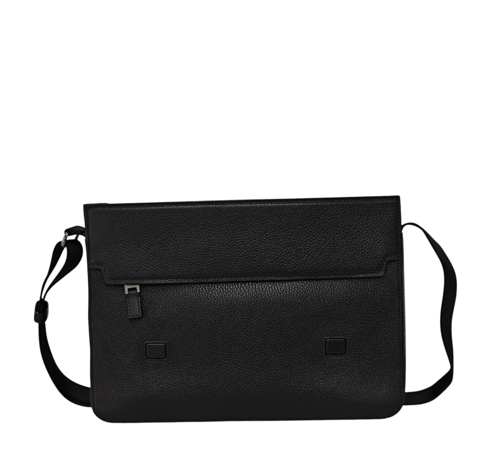 1050$ PINEIDER FIRENZE 1774 "Bottolato" Black Grain Calf Work Messenger Bag