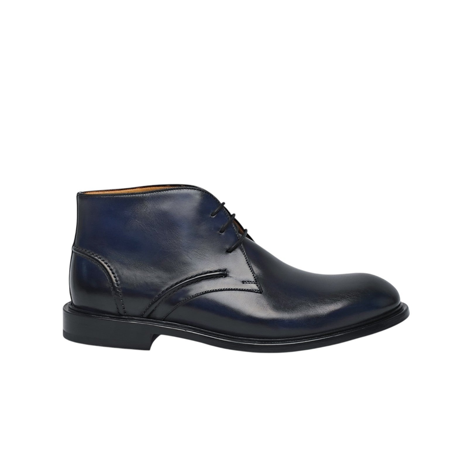 1350$ TESTONI "Alba" Desert Boot Antique Calf Blue 8 UK / 9 US / 42 IT
