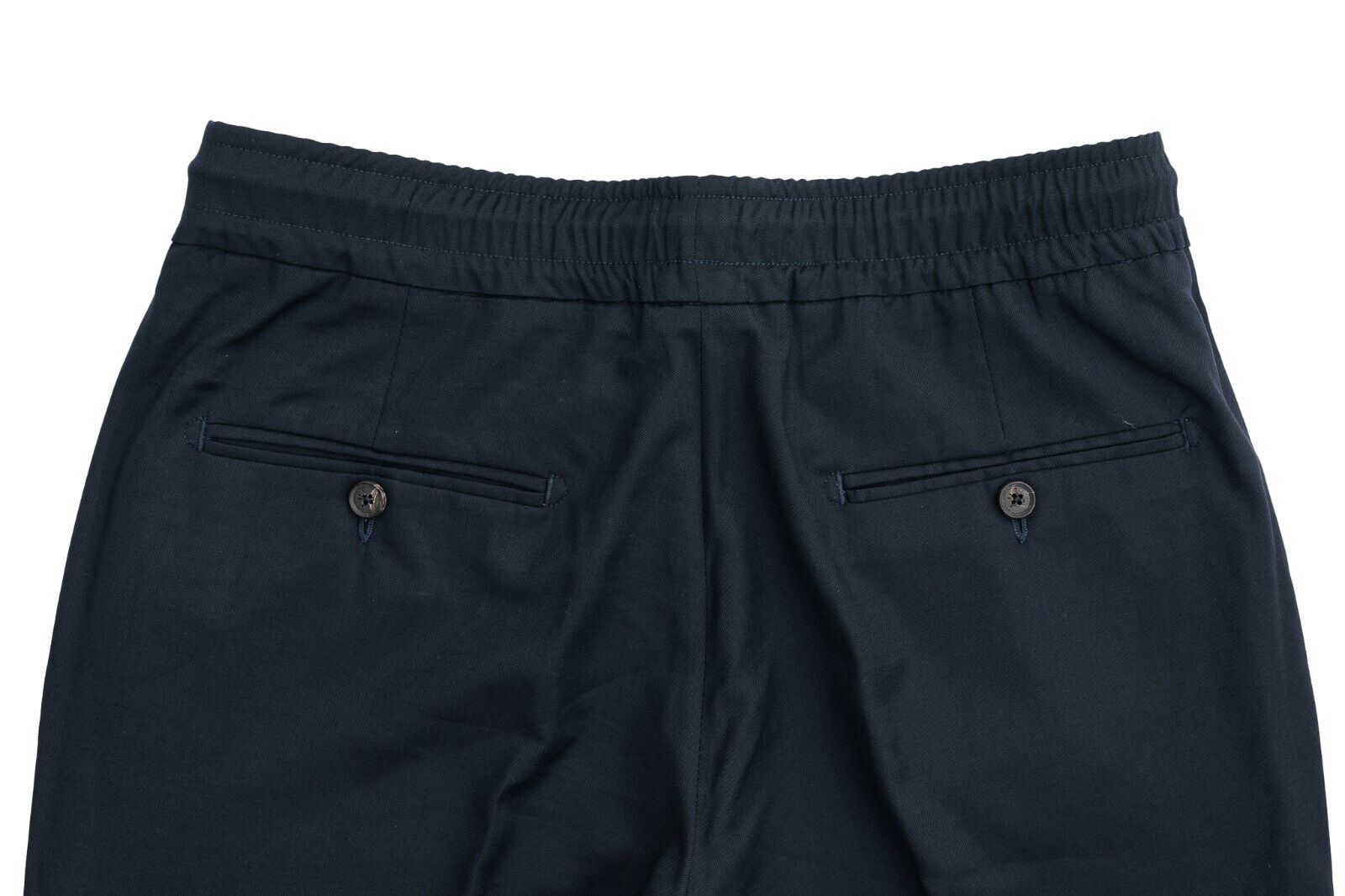 1100$ ISAIA NAPOLI Blue Drawstring Trousers Pant Wool / Cotton 32 US / 48 EU