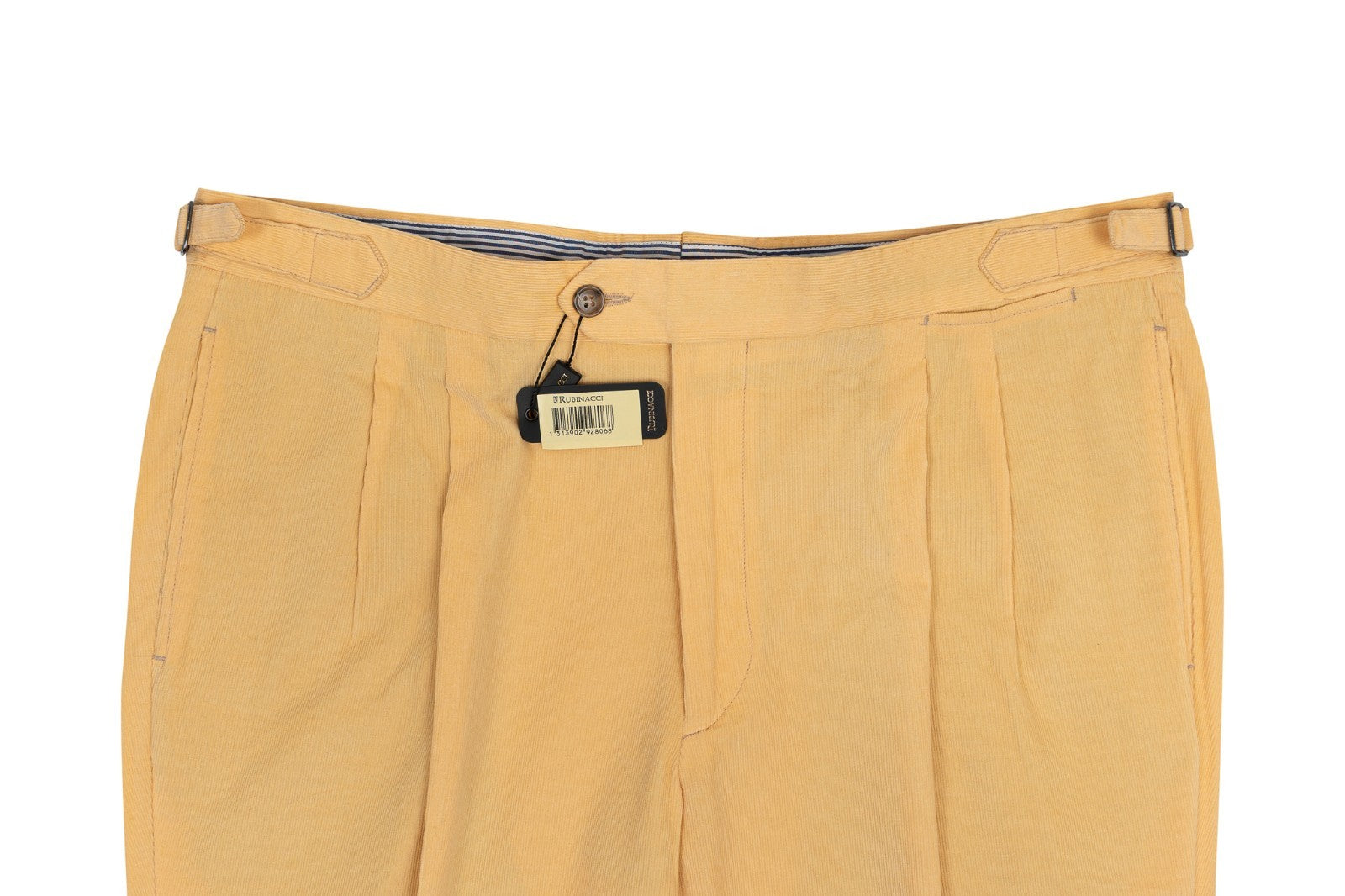 625$ RUBINACCI NAPOLI Cream Cotton Corduroy Trouser Pant Made in Napoli