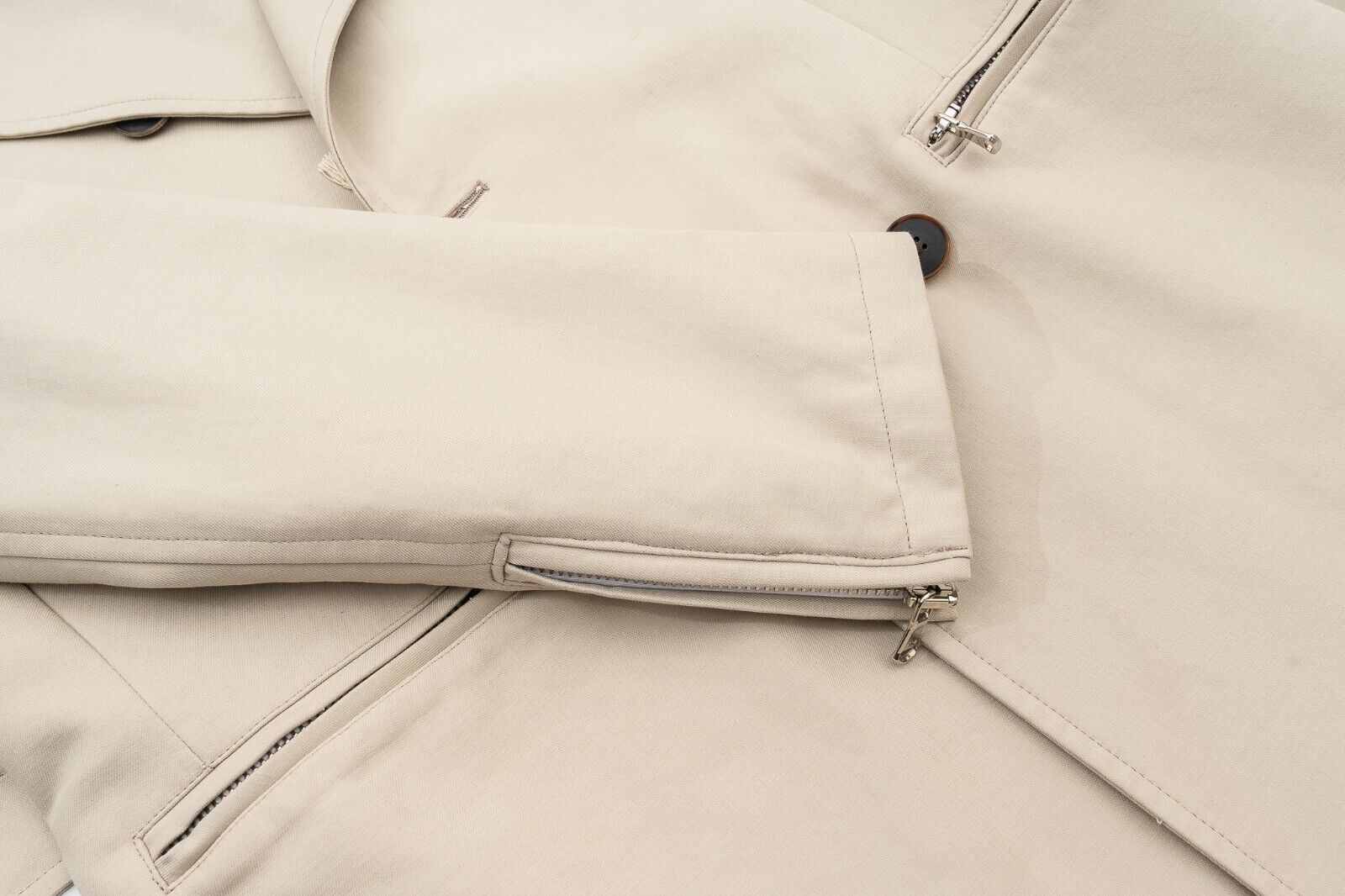 $1900 EIDOS by ISAIA NAPOLI Beige Belted Trench Coat Cotton 38 US / 48 EU - Slim