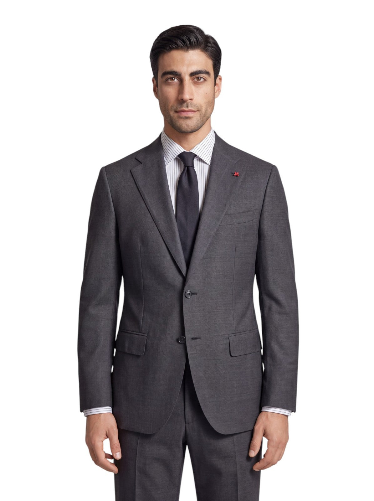 $6500 ISAIA NAPOLI "Marechiaro" Gray Suit Hand-Sewn Solid Fine Wool 8R