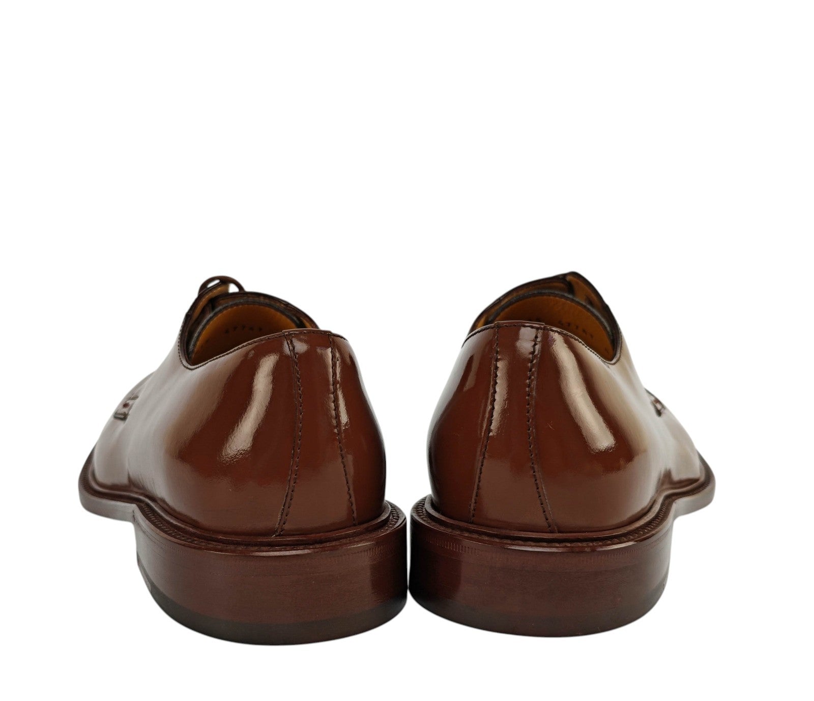 950$ TESTONI "Vietri" Derby Shoes Lux Calf Brush Off Espresso 8 UK 9 US 42 IT