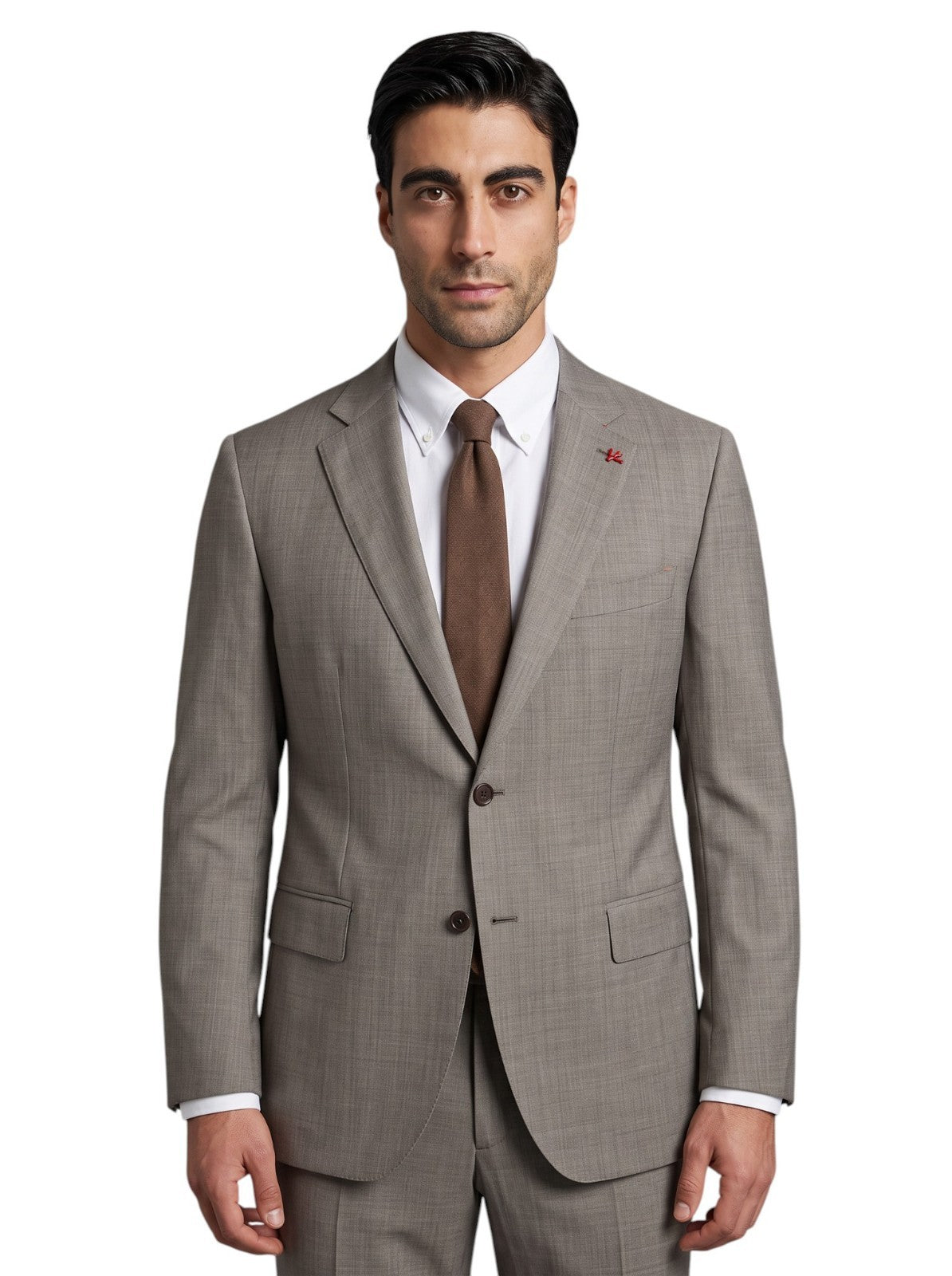 $7255 ISAIA NAPOLI "Sanita" Taupe Suit Extralight Fine Wool 50 US / 60 EU 8R