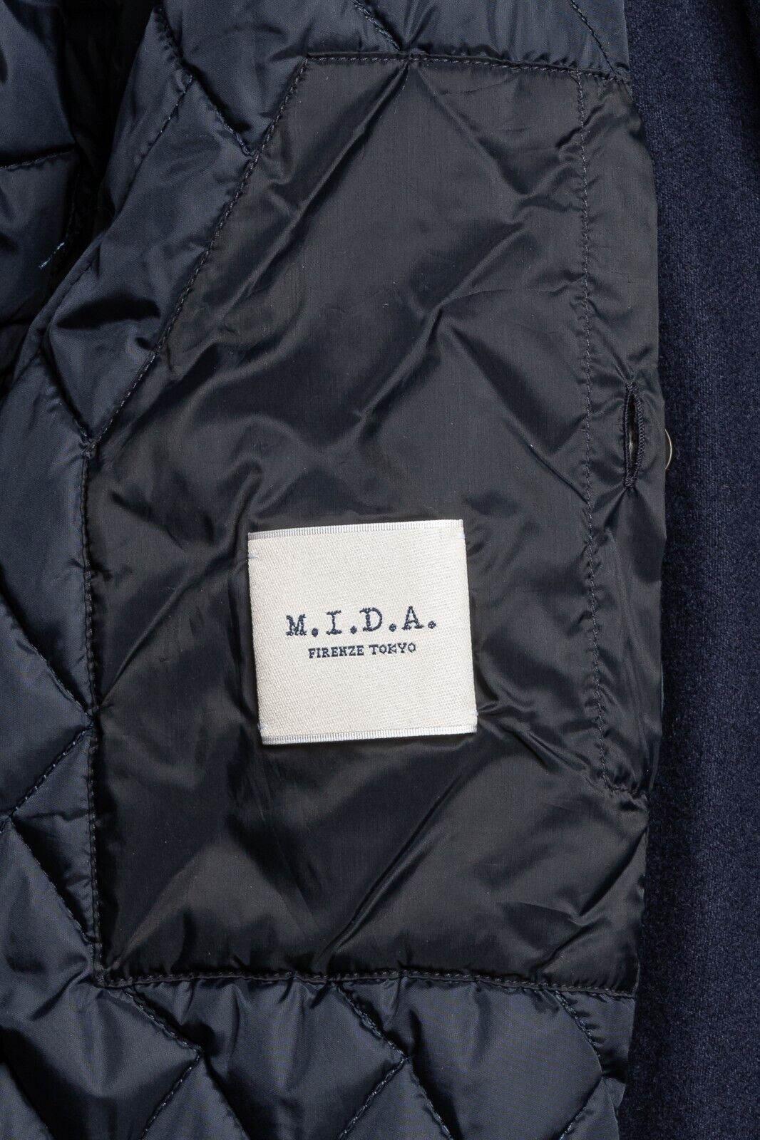 $980 MI.DA TOKYO-FIRENZE Trench Coat Cashmere Blu Filled in Cashmere 38 US 48 EU