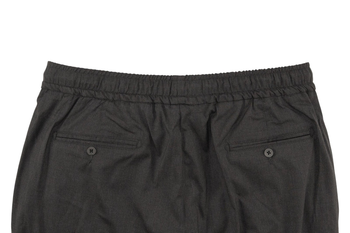 1350$ ISAIA NAPOLI Charcoal Gray Drawstring Pant Wool - Silk Relaxed 38 US 54 EU