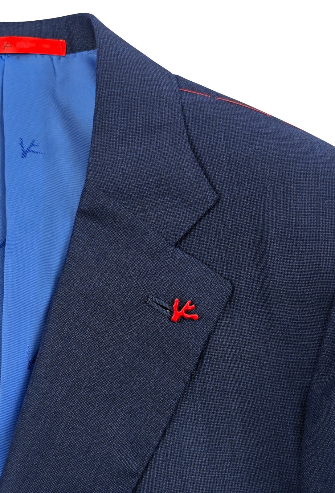 $5800 ISAIA NAPOLI Blue Solid Hand-Sewn Suit Wool / Silk 38 US / 48 EU 8R