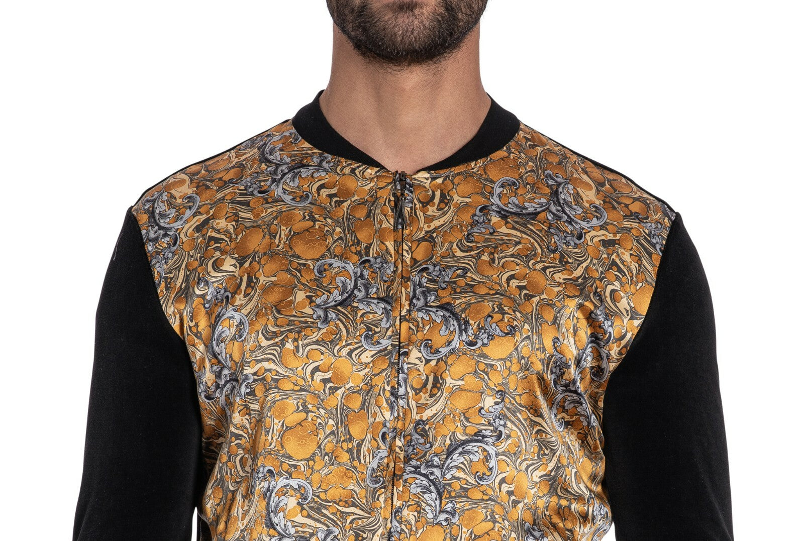 2250$ GERLIN Jacket Bomber Abstract 100% Silk + Velvet Size S BIJAN
