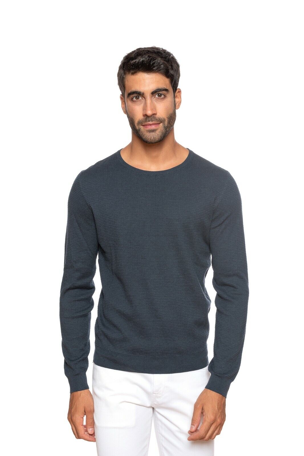 Luxury Knitwear FIORONI CASHMERE by Attolini Sweater Silk / Cotton Dark Blue