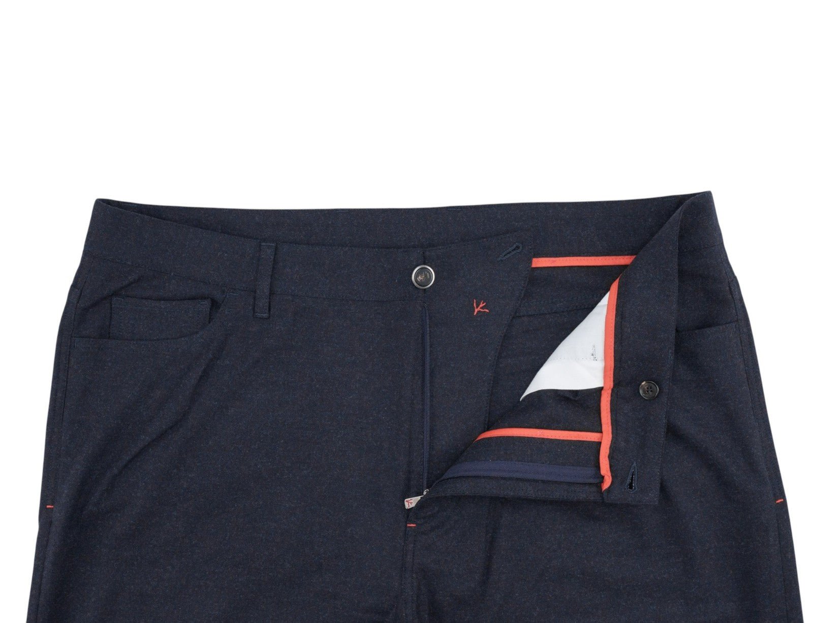 1100$ ISAIA NAPOLI Blue Navy 5 Pockets Pant Wool - Cashmere Slim 42 US / 58 EU