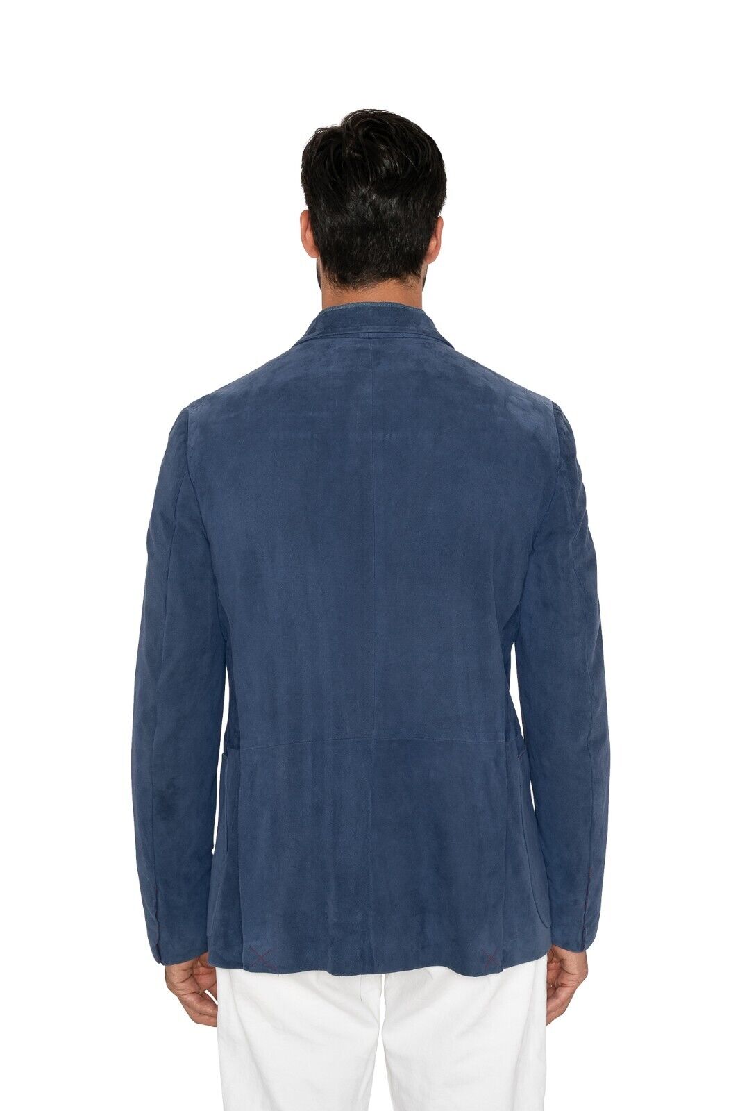 6800$ ISAIA NAPOLI Blue Double Breasted Jacket 100% Lambskin 42 US / 52 EU