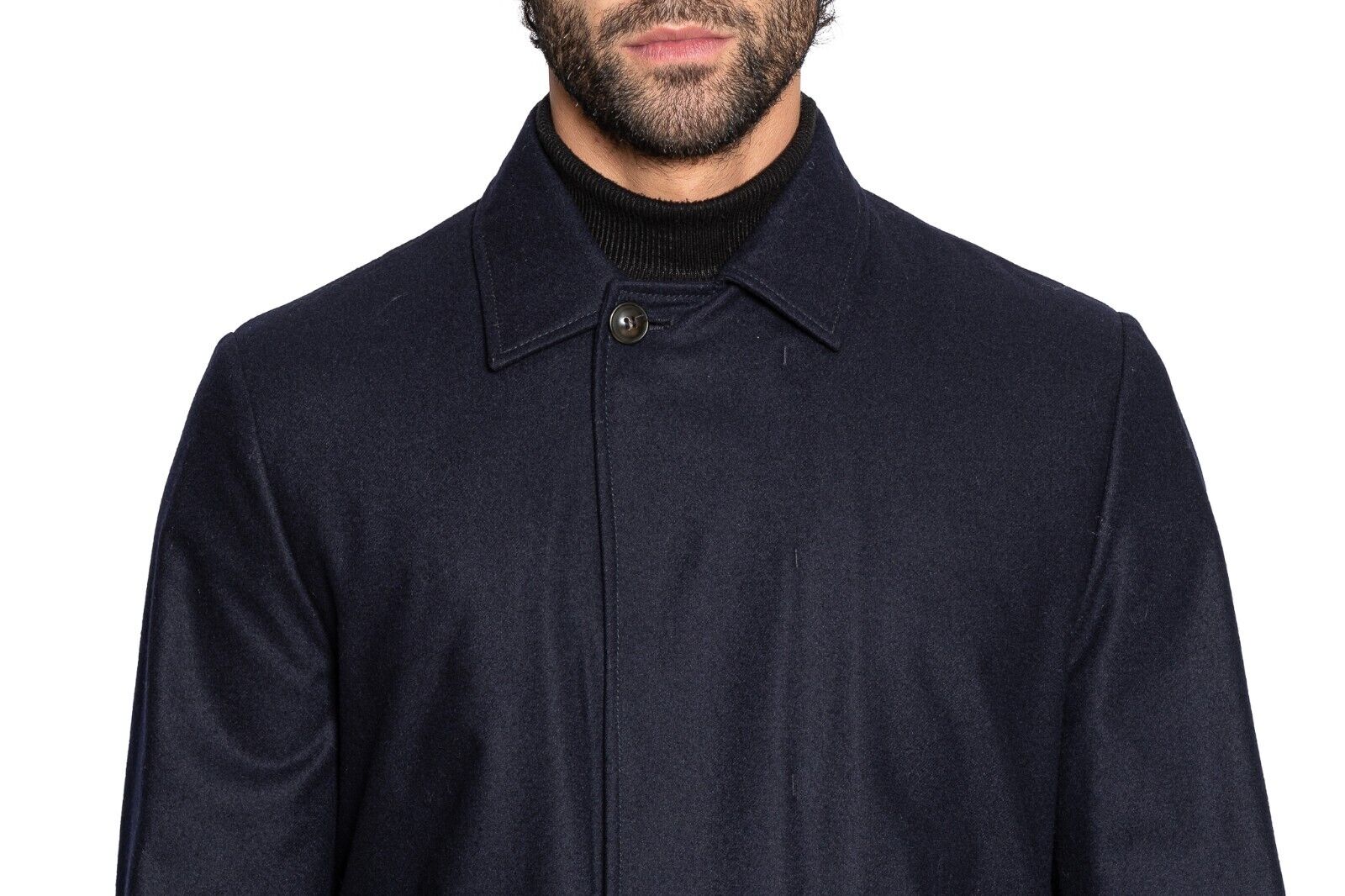 950$ MI.DA TOKYO-FIRENZE Trench Coat Blue Navy Wool Lining in CASHPAD (Cashmere)
