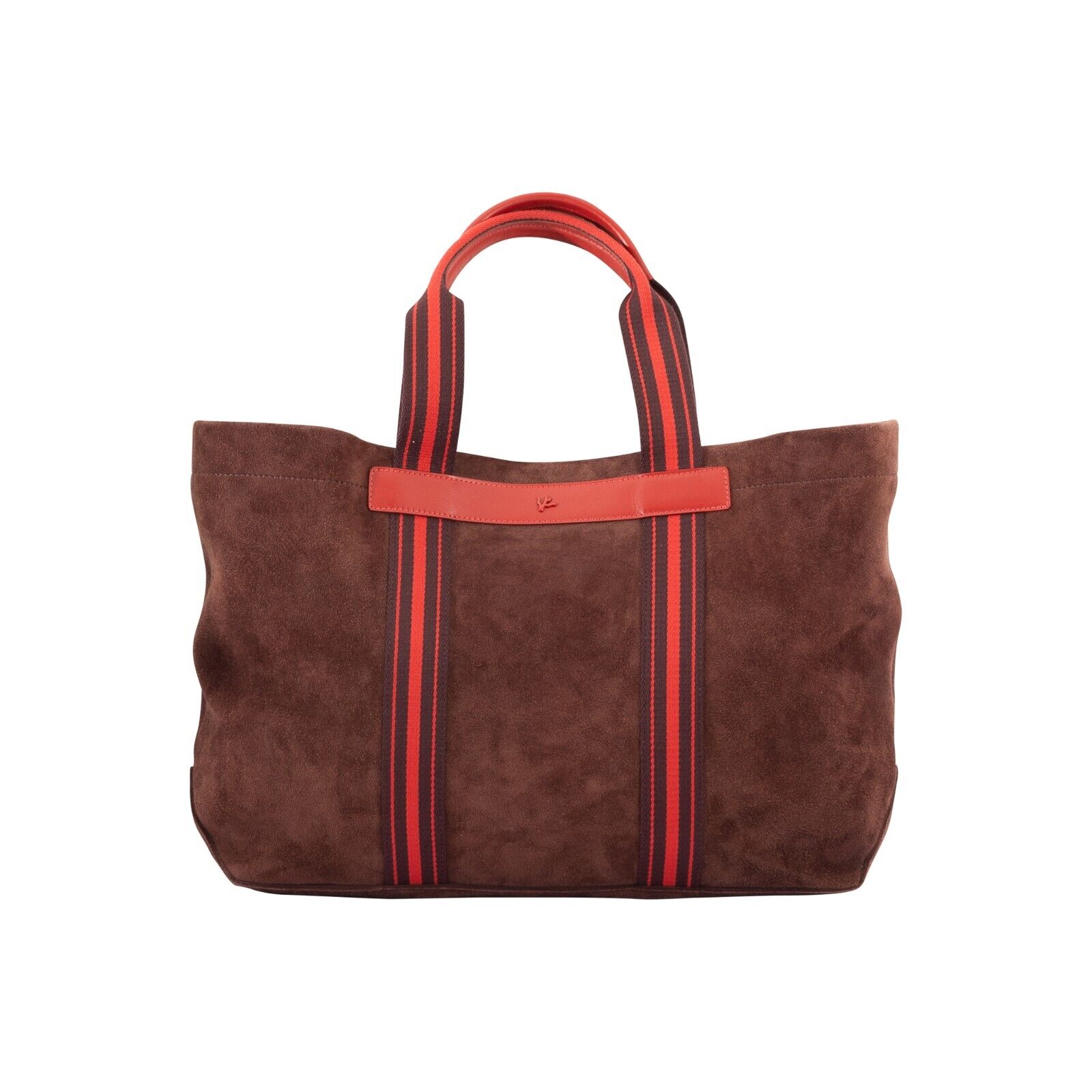 $2600 ISAIA NAPOLI Burgundy Tote Bag Business Leisure Time Suede Leather Unlined