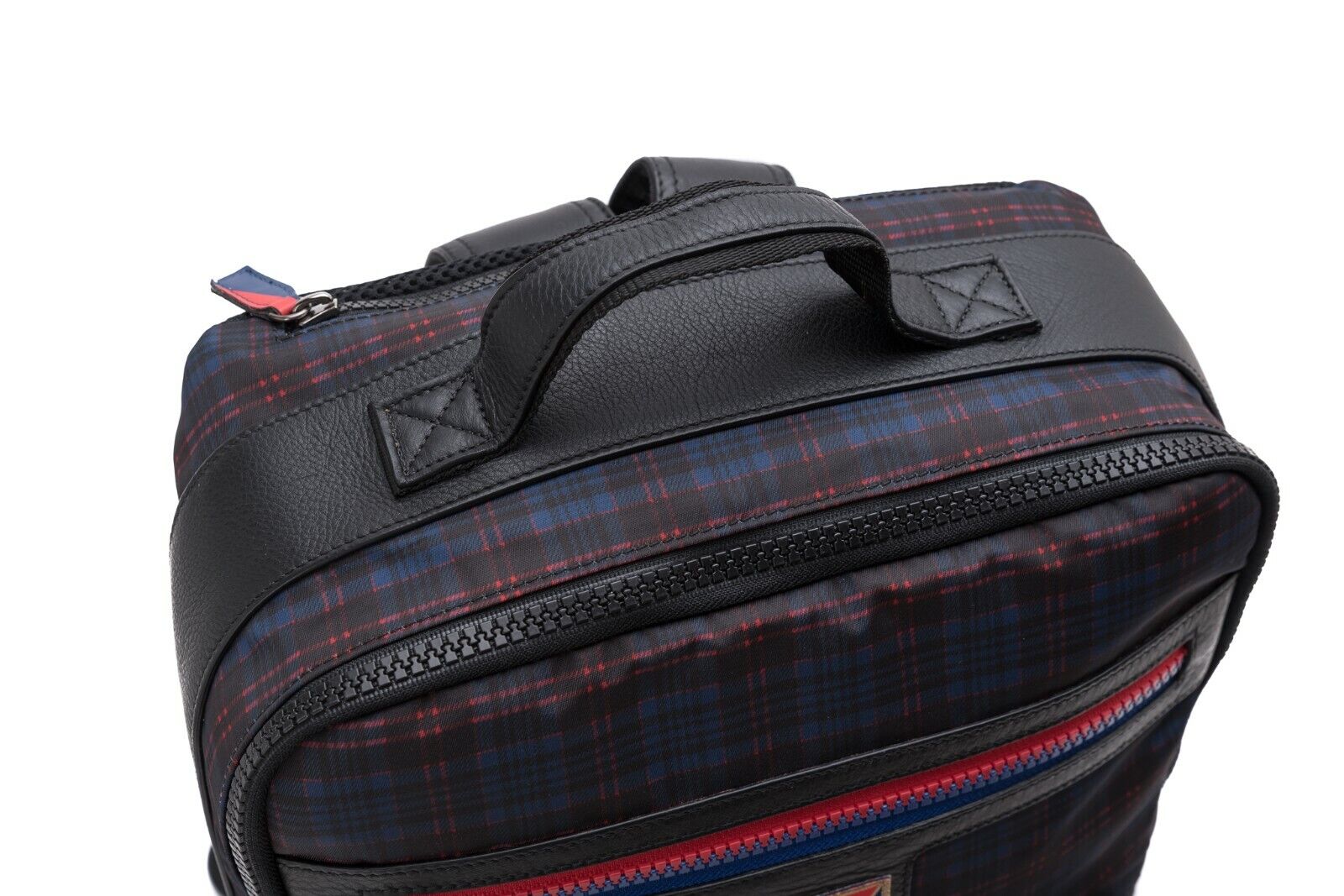 $445 Testoni I29 Bologna Backpack Calf + Techno Scottish + Detachable Pochette