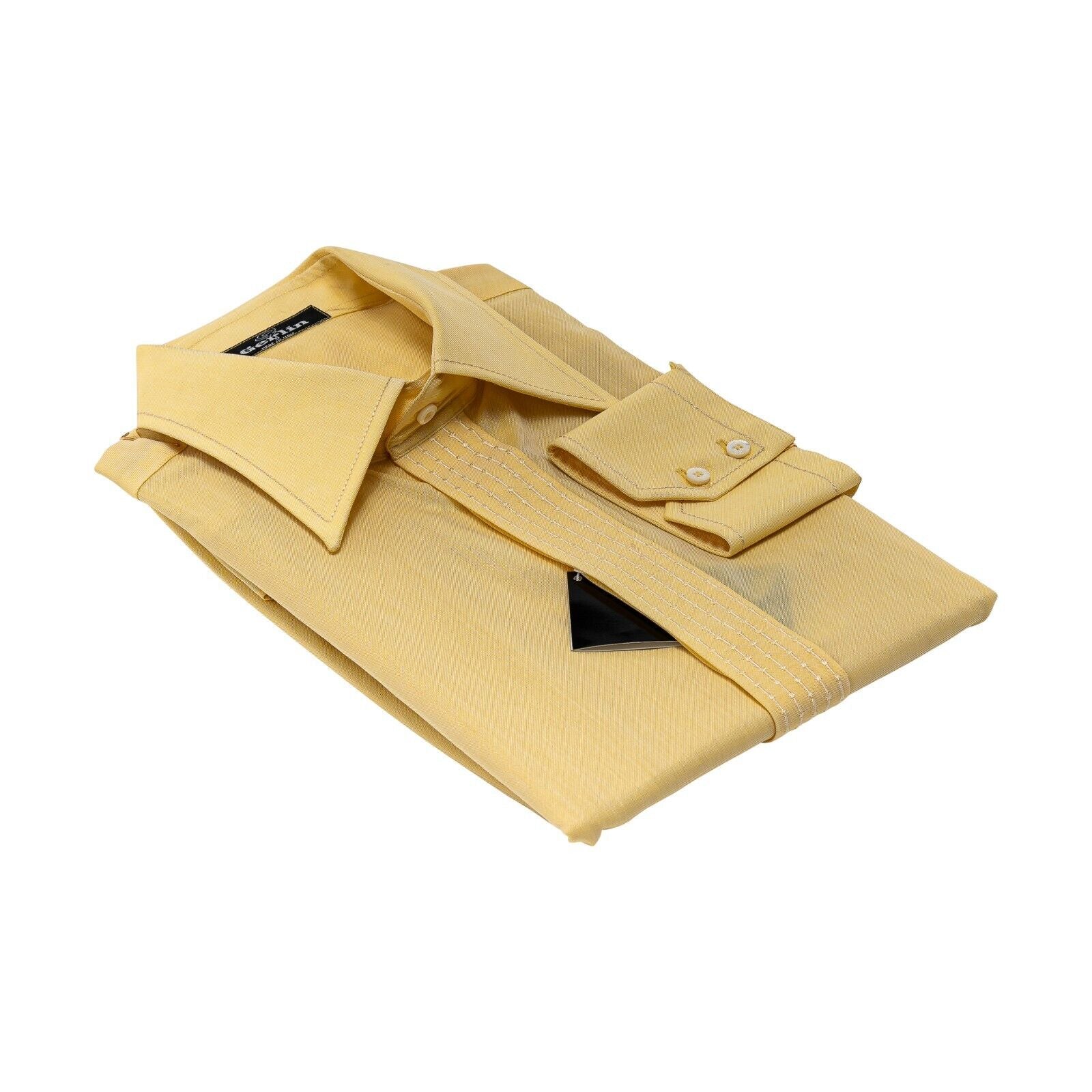 690$ LUXURY GERLIN Shirt Yellow Fine Cotton 16 - 41 6F BIJAN