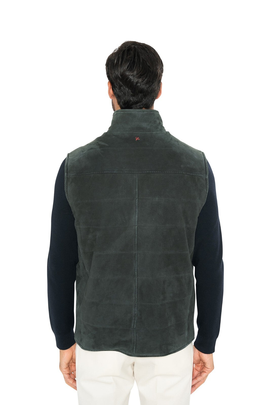4200$ ISAIA NAPOLI Dark Green Vest Jacket 100% Lambskin Leather 40 US / 50 EU