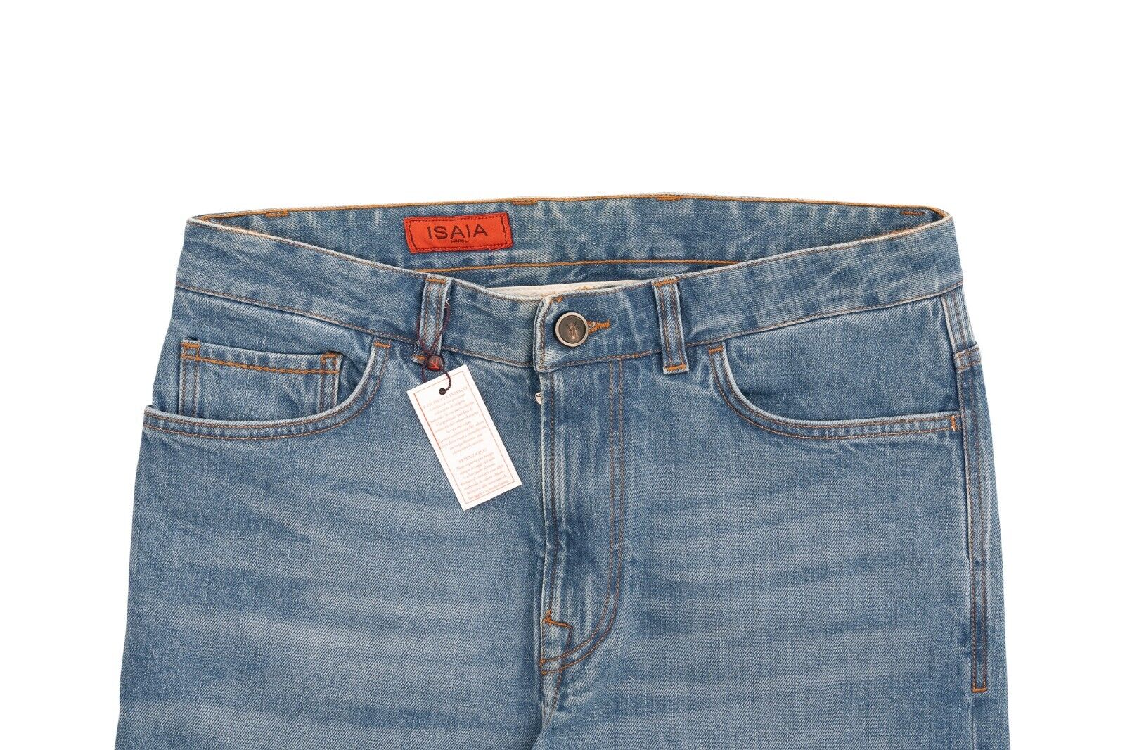 690$ ISAIA NAPOLI Blue Denim Jeans Trousers Pant Cotton 32 US / 48 EU 1A