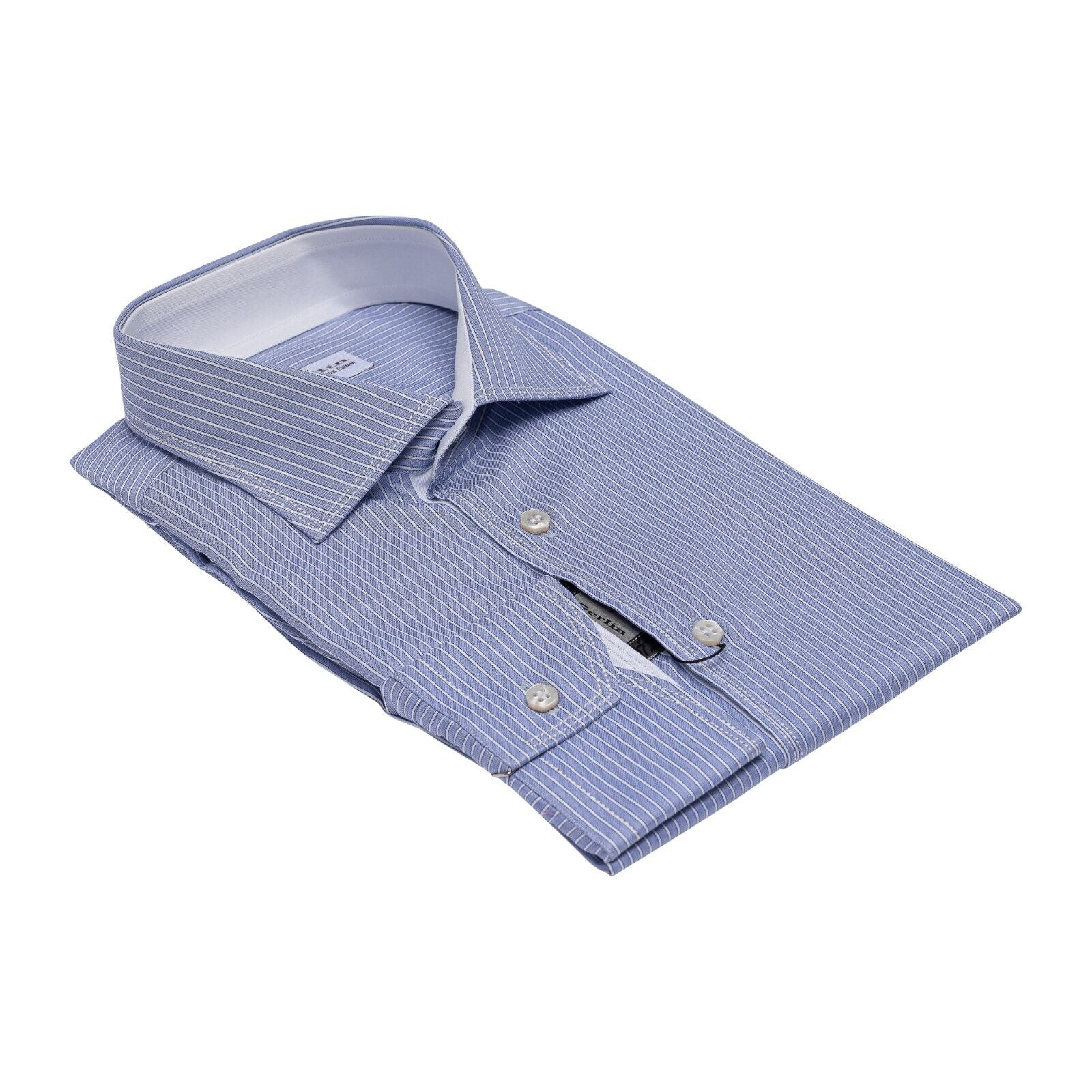 690$ LUXURY GERLIN Shirt Striped DOUBLE STITCHING Cotton 16  41 1E ZILLI