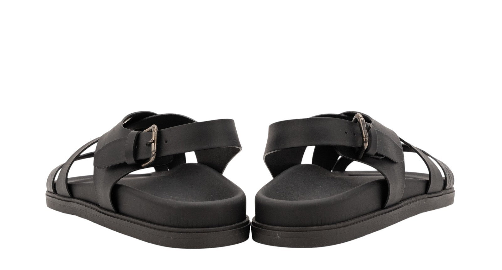 550$ TESTONI Filicudi Sandal Lux Calf Black + Dark Metal 8 UK - 9 US - 42 IT