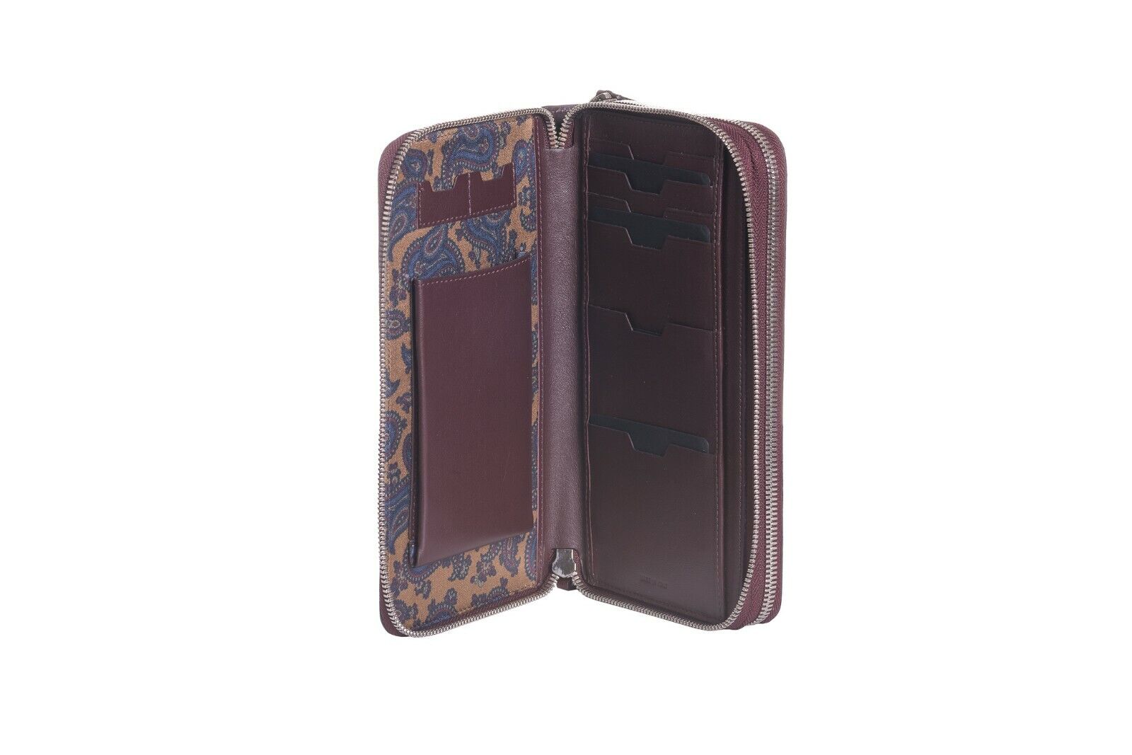 JM ICON by JOHNNY MANGLANI Burgundy Clutch Bag Double Organizer Handbag Wallet