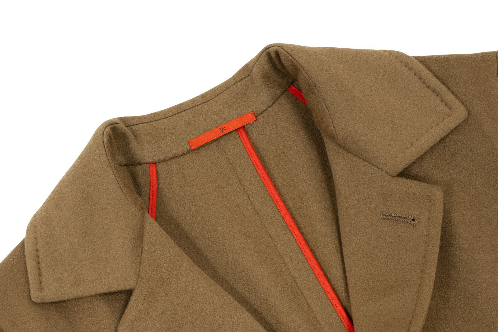 5900$ ISAIA NAPOLI Camel Single Breasted Overcoat Coat Wool 38 US / 48 EU
