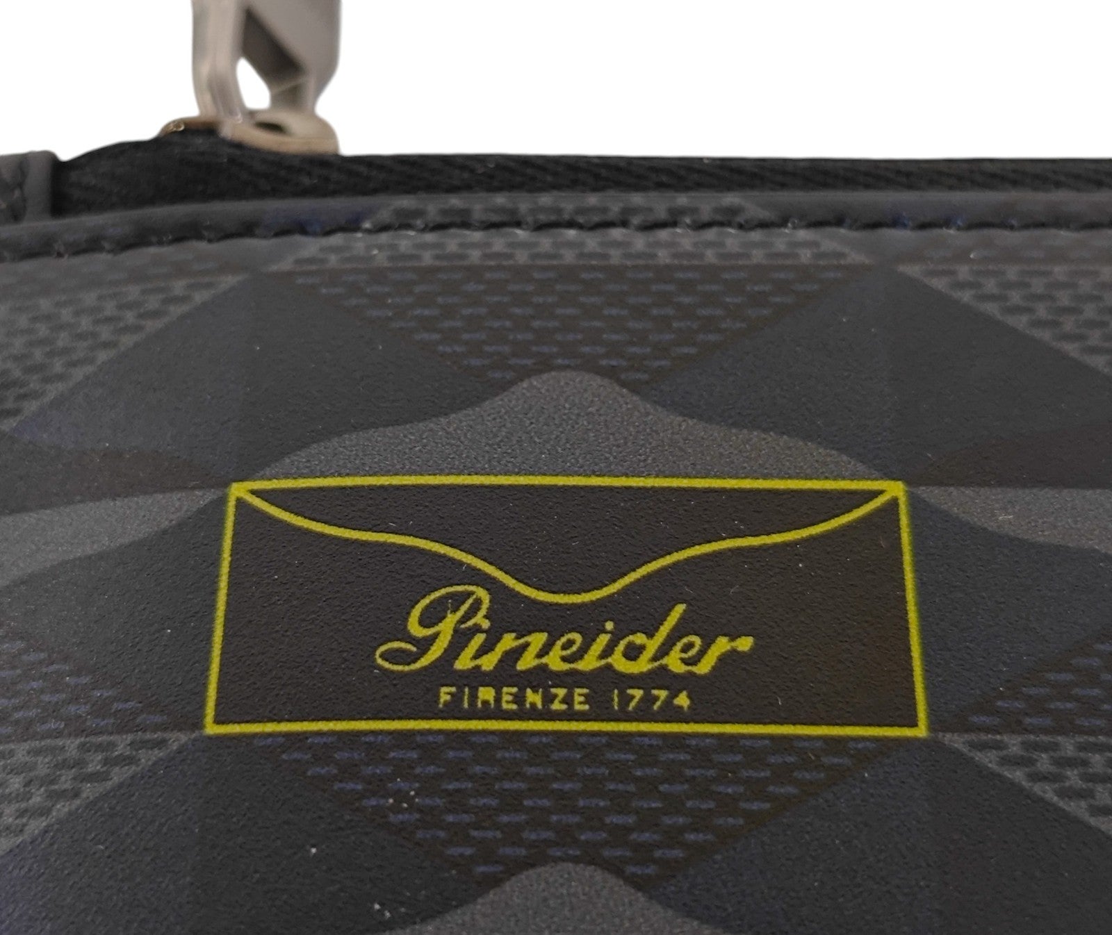 210$ PINEIDER FIRENZE 1774 "Empress" Leather Zipped Pen Case Blue / Grey