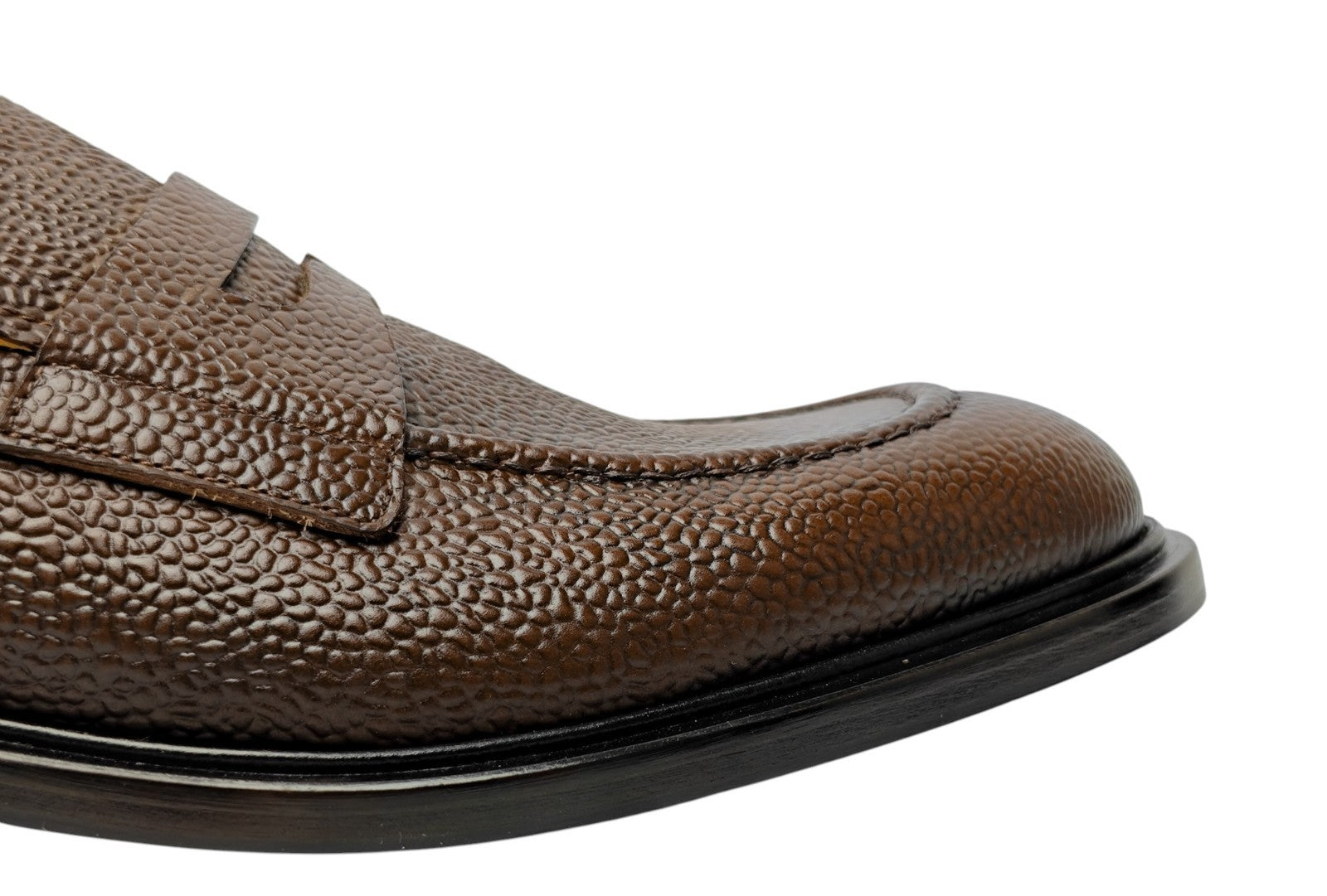 1200$ TESTONI "Lucca"Loafer Brushed Caviar Calf Chestnut 8 UK / 9 US / 42 IT