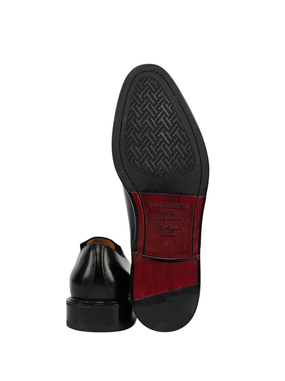 1400$ TESTONI "Venezia" Slip On Shoes Calf Black Goodyear Welted 8 UK 9 US 42 IT