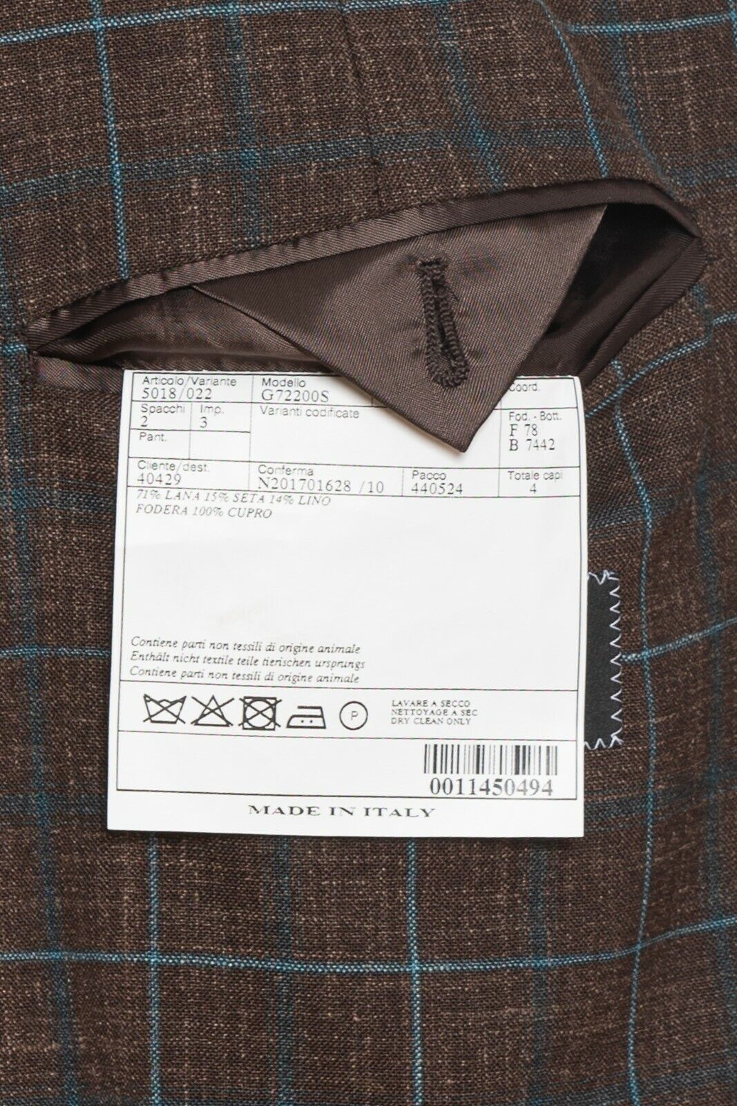 2230$ BELVEST Sartorial Jacket Brown / Aquamarine Checks Wool Silk Linen Drop 7