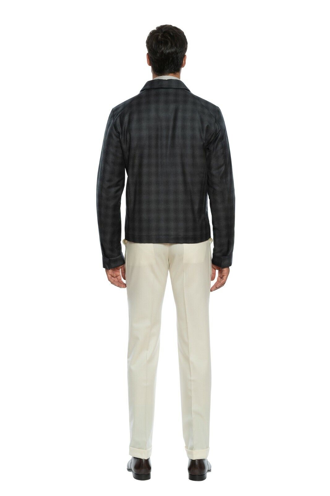 890$ CORNELIANI Coat Jacket Blouson Outwear Gray Pure Wool Padded 40 US / 50 EU