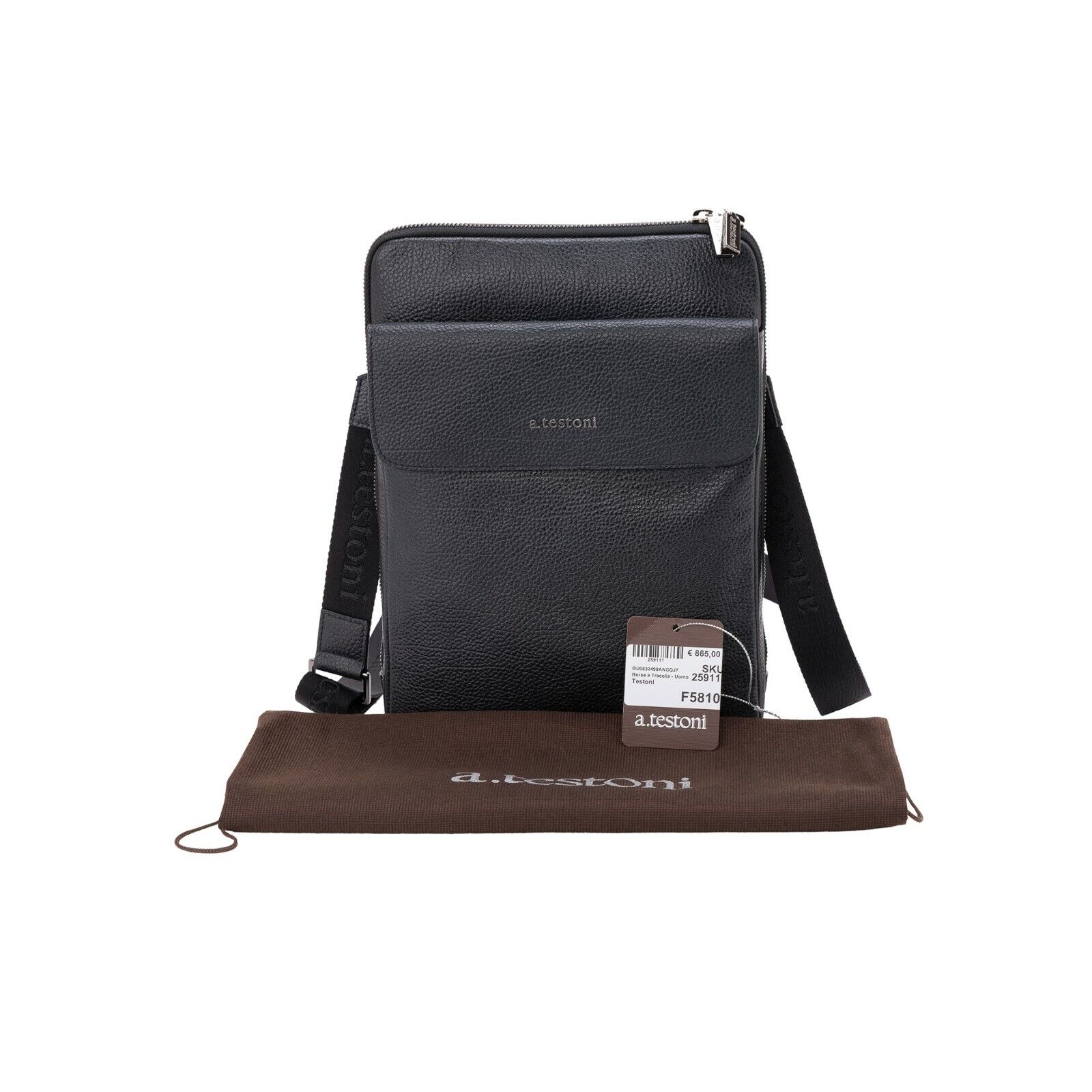 $1050 Testoni Bologna Blue Karibu Calf Clutch Bag / Pochette + Shoulder Strap
