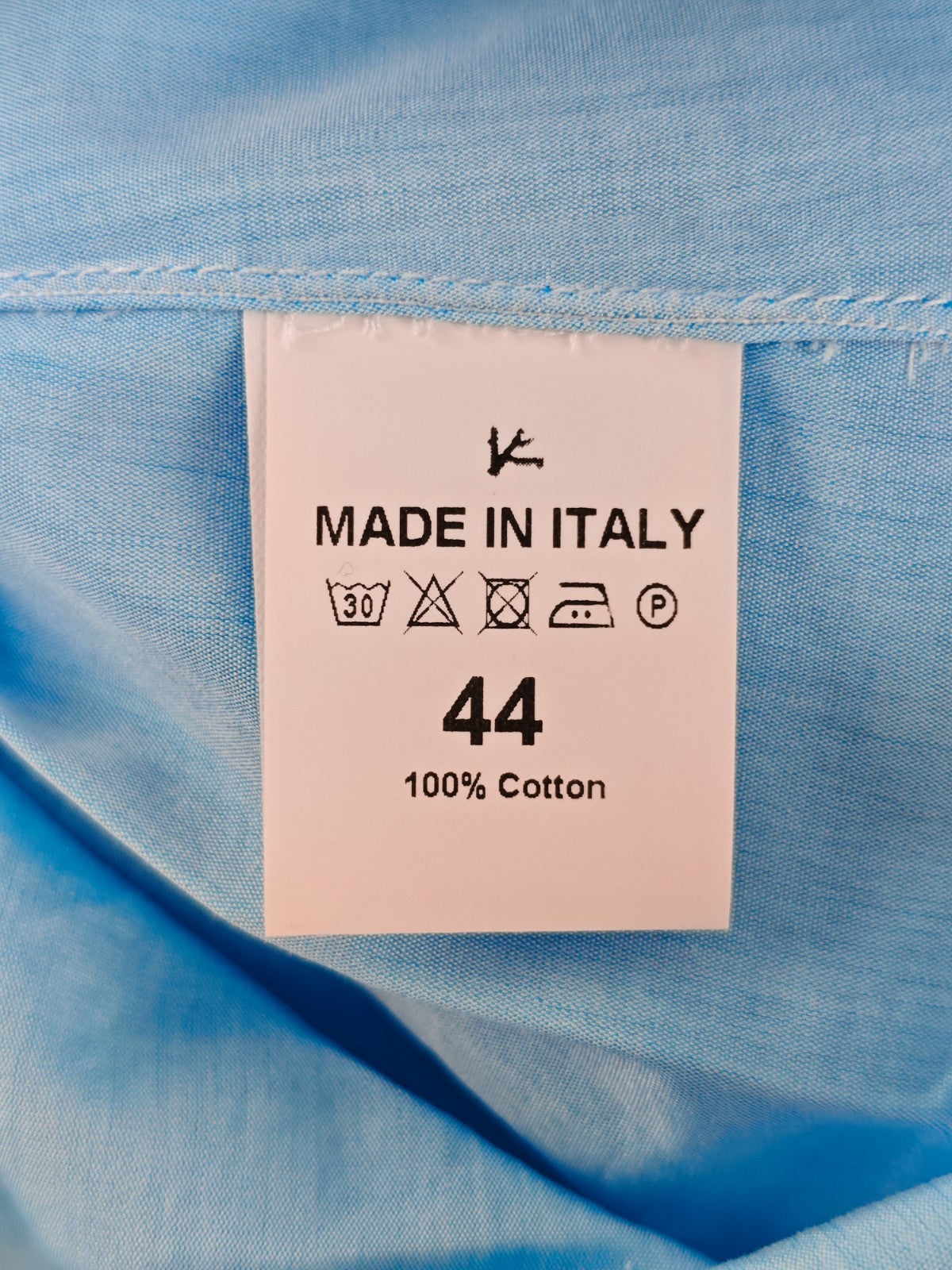 780$ ISAIA "Mix" Dress Shirt Blue Solid Lightwheight Cotton 17.5 - 44