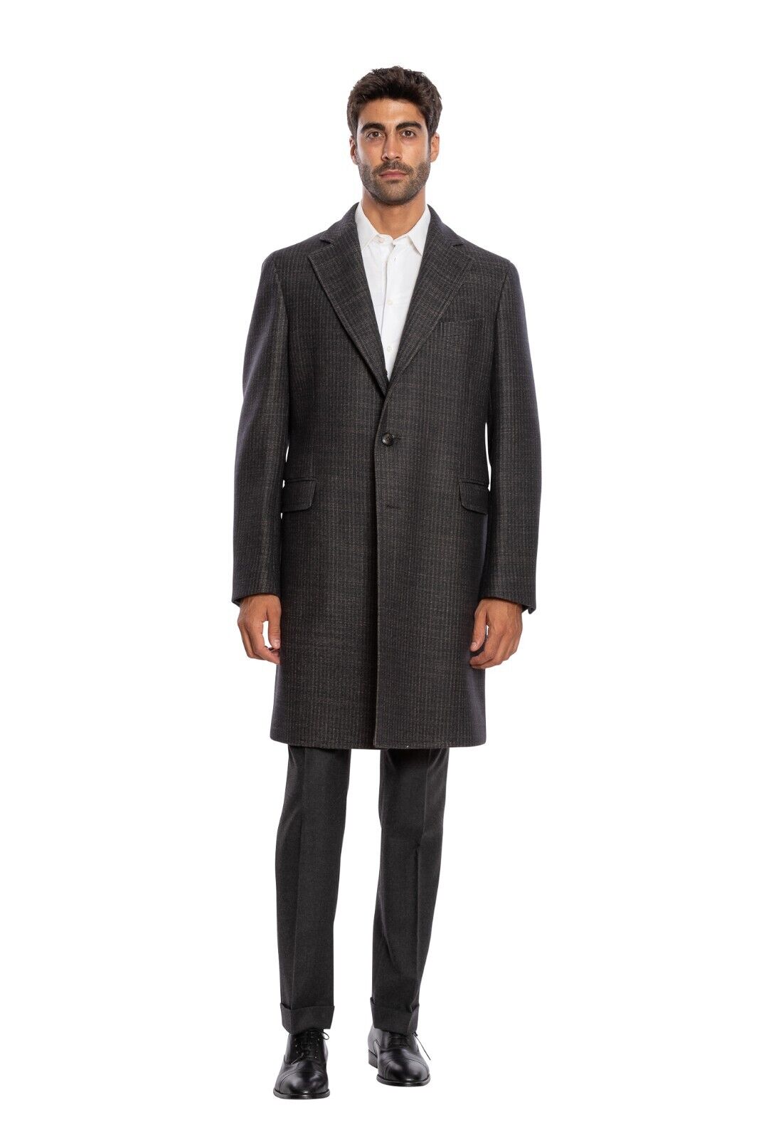 $1950 BOGLIOLI MILANO Grey Long Coat K.Jacket TWEED Wool