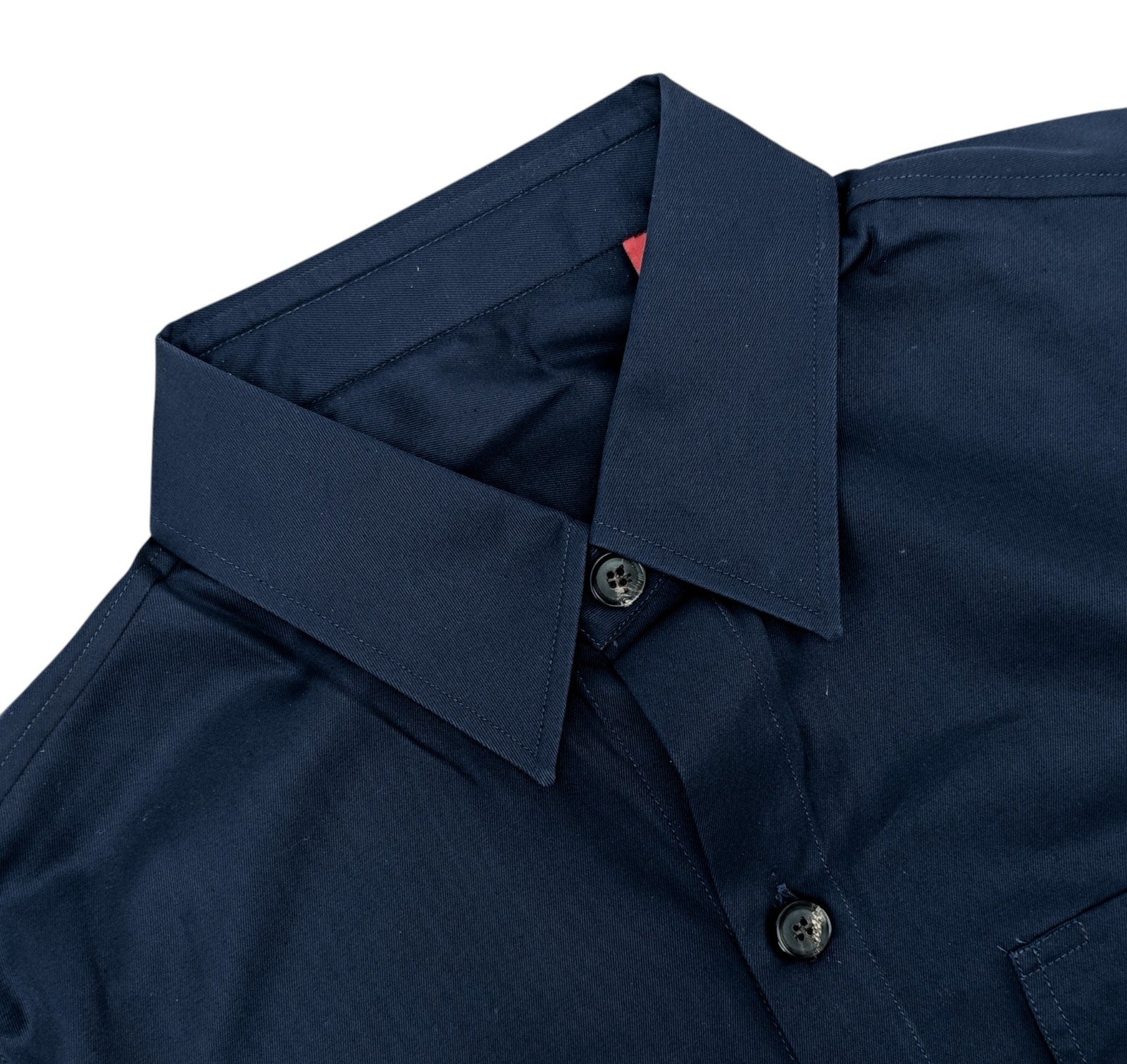 $1200 ISAIA NAPOLI Blue Navy Hand-Sewn Overshirt Jacket Fine Cotton Size M
