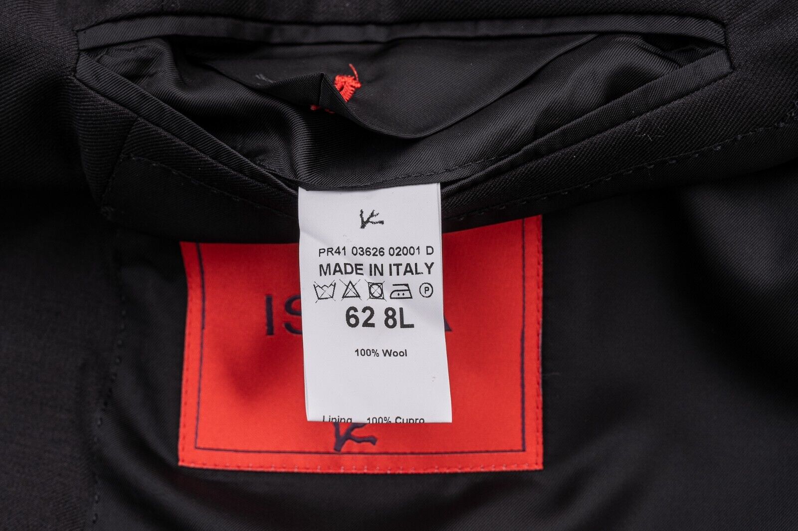 $6500 ISAIA NAPOLI "Aquaspider" Black Hand-Sewn Suit Fine Wool Drop 8L ( Long )