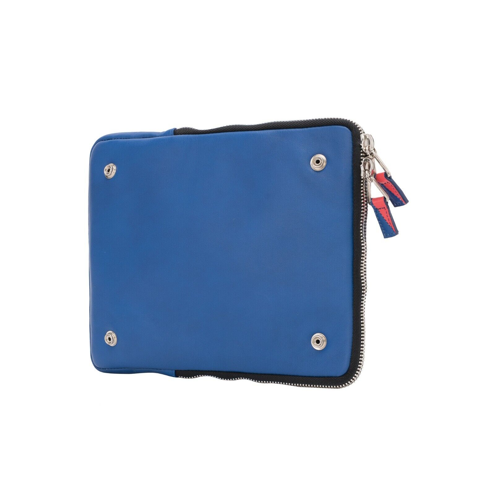 $149 Testoni Bologna Soft Calf Red / Blue Pochette + Detachable Shoulder Strap
