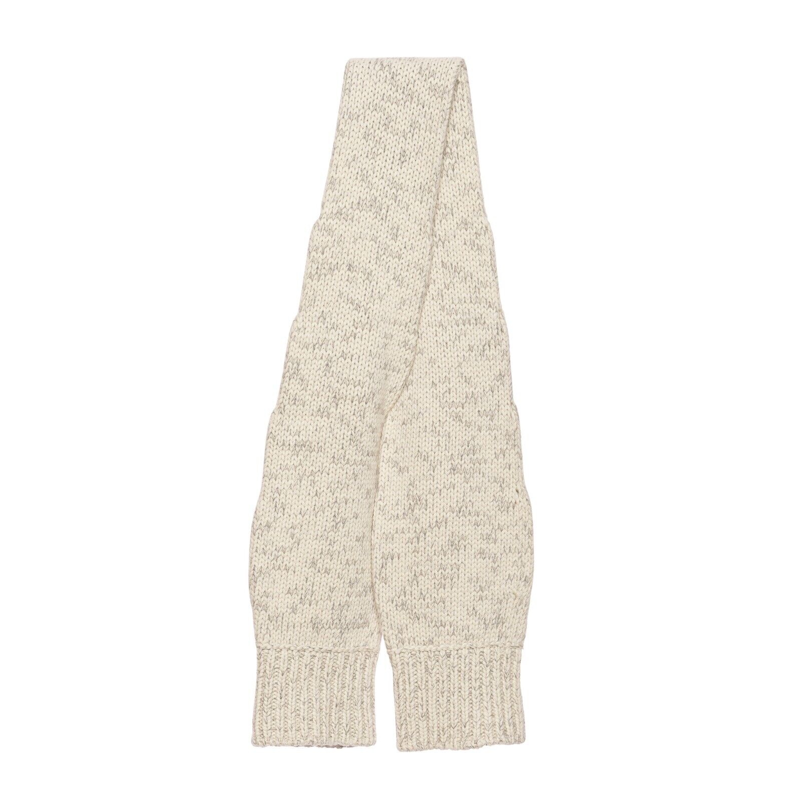 440$ FEDELI CASHMERE Chic Scarf "Sleeves" Ivory 100% Double Cashmere Mouline