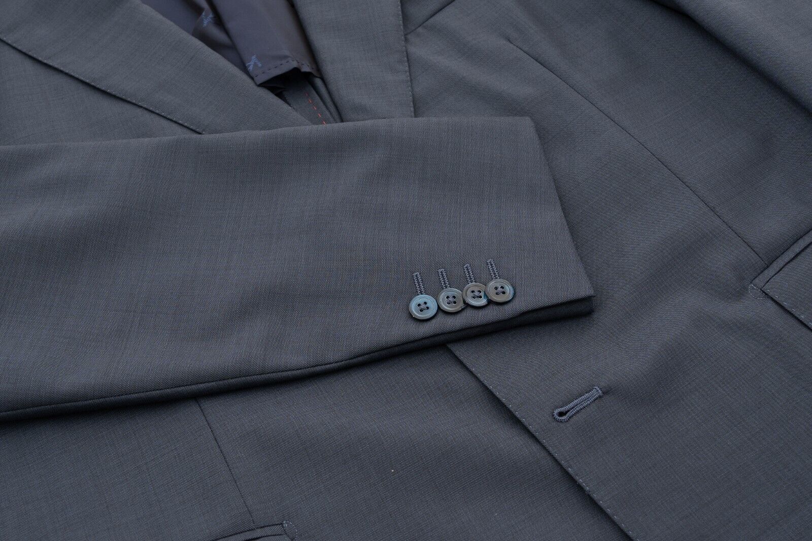 $5600 ISAIA NAPOLI Blue Hand-Sewn Solid Suit Fine Wool 44 US / 54 EU 7R
