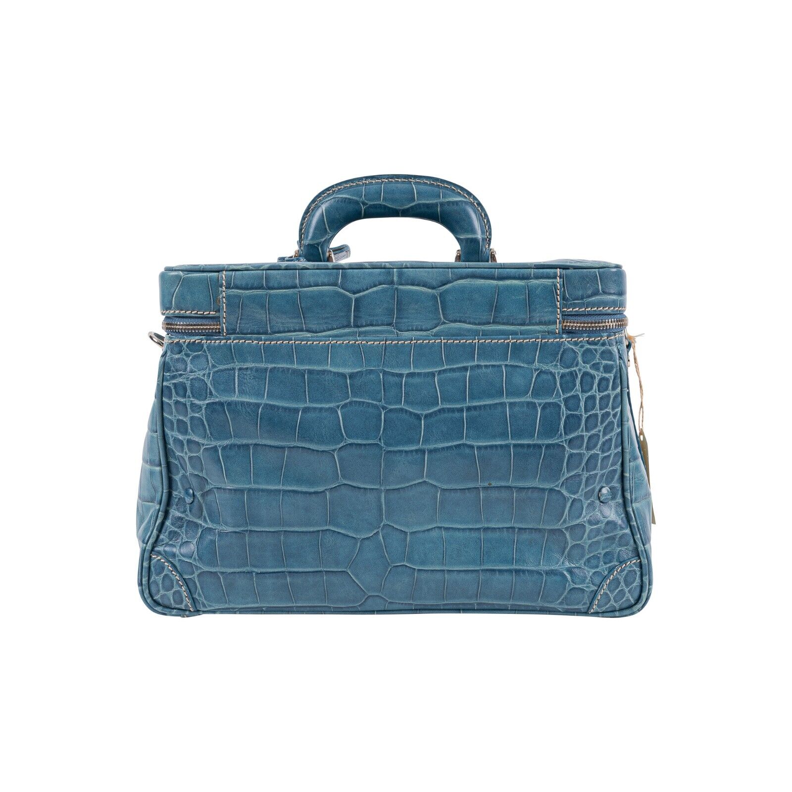 7K LUXURY DELL'GA MILANO Large Travel Beauty Case Toiletry Bag Genuine Crocodile