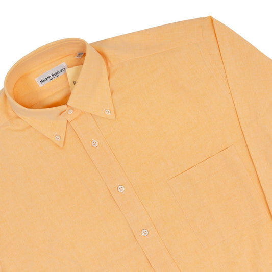 520$ RUBINACCI NAPOLI Orange Shirt Cotton Button Down Classic Fit 1J